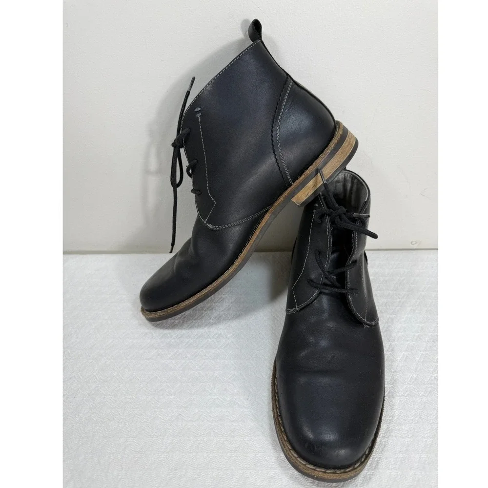 Original Penguin Hank OP Mens Black Leather Chukka‎ Boots Size 10.5 OP100142
